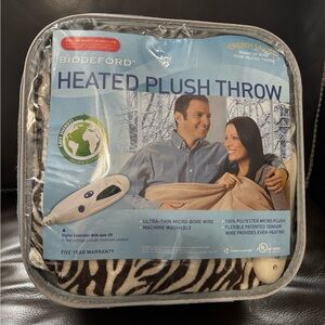 Biddeford Heated Blanket Zebra Print with remote